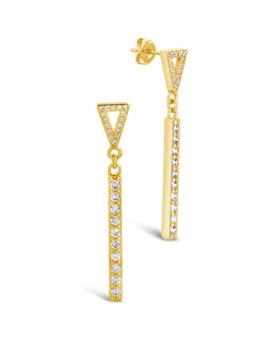 Sterling Forever Cubic Zirconia Kiki Drop Stud Earrings In Gold