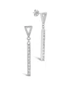 Sterling Forever Kiki Cubic Zirconia Linear Drop Earrings In Silver