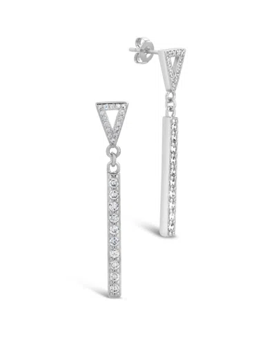 STERLING FOREVER CUBIC ZIRCONIA KIKI DROP STUD EARRINGS