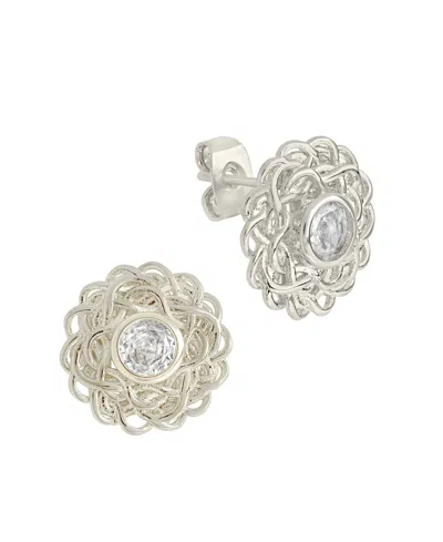 Sterling Forever Cubic Zirconia Lanira Stud Earrings In Silver-tone