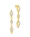 Sterling Forever Lissie Cubic Zirconia Linear Drop Earrings In Gold