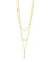Sterling Forever Cubic Zirconia Lottie Layered Necklace In Gold