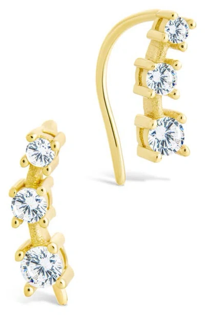 Sterling Forever Cubic Zirconia Mini Ear Crawlers In Gold