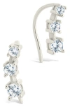 Sterling Forever Cubic Zirconia Mini Ear Crawlers In Metallic