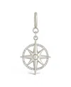 Sterling Forever Cubic Zirconia Mother Of Pearl Travelers Compass Charms In Silver