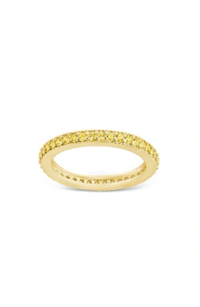 Sterling Forever Cubic Zirconia Pavé Thin Band Ring In Gold