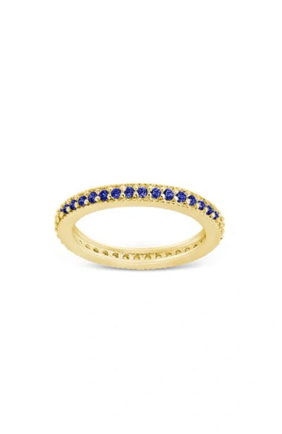 Sterling Forever Cubic Zirconia Pavé Thin Band Ring In Gold
