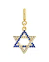 Sterling Forever Cubic Zirconia Star Of David Charm In 14k Gold Plated In Gold