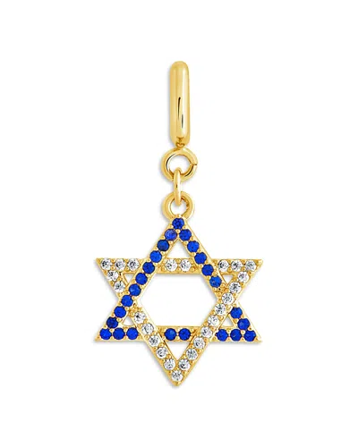 Sterling Forever Cubic Zirconia Star Of David Charm In 14k Gold Plated