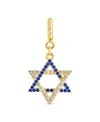 Sterling Forever Cubic Zirconia Star Of David Charm In 14k Gold Plated In Gold