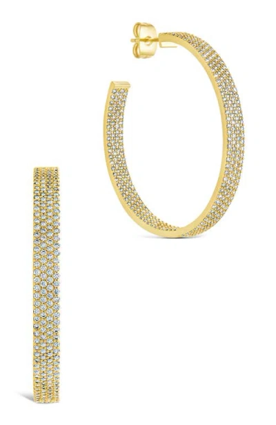 Sterling Forever Cubic Zirconia Statement Inside Out Hoop Earrings In Multi