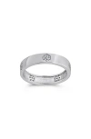 Sterling Forever Cubic Zirconia Station Band Ring In Metallic