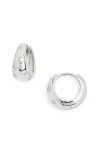 Sterling Forever Cullen Cubic Zirconia Star Hoop Earrings In Silver
