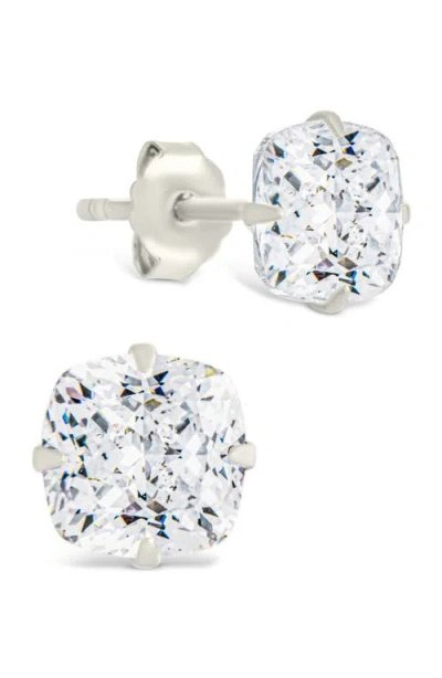 STERLING FOREVER STERLING FOREVER CUSHION-CUT CUBIC ZIRCONIA STUD EARRINGS