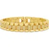 Sterling Forever Cz Accent Watch Chain Bracelet In Gold