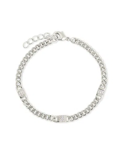 STERLING FOREVER STERLING FOREVER CZ AMALIA MIXED LINK BRACELET