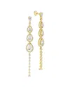 Sterling Forever Angela Cubic Zirconia Linear Drop Earrings In 14k Gold Plated In Gold