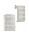 Sterling Forever Beignet Cubic Zirconia Stud Earrings In Metallic