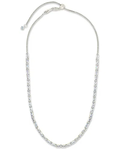 Sterling Forever Cz Blanche Adjustable Tennis Necklace