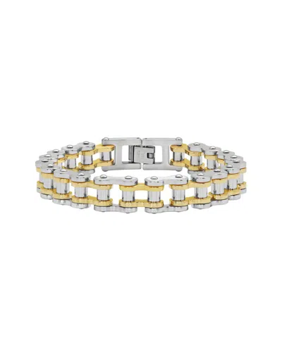 Sterling Forever Cz Bolt Chain Watch Band Bracelet In Silver