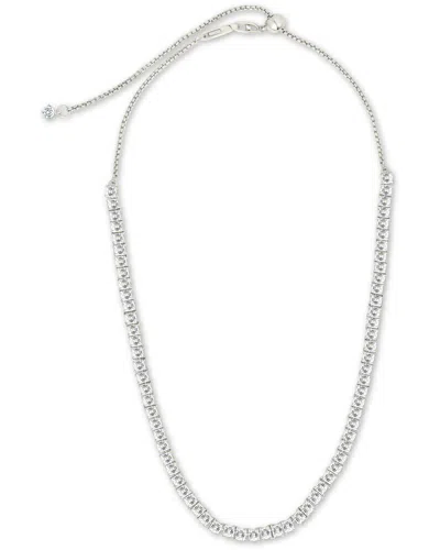 Sterling Forever Cz Brette Adjustable Tennis Necklace