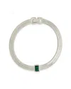 Sterling Forever Calder Station Cubic Zirconia Herringbone Chain Bracelet