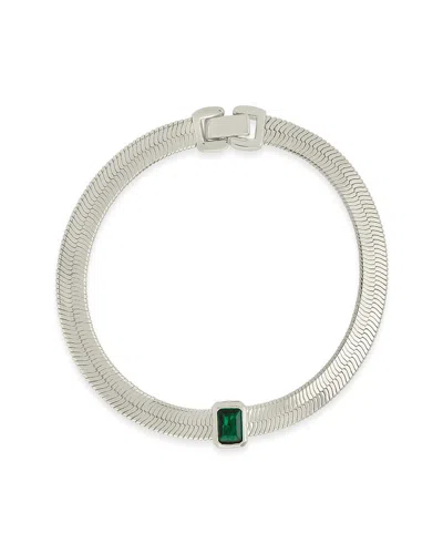 STERLING FOREVER STERLING FOREVER CZ CALDER STATION HERRINGBONE BRACELET