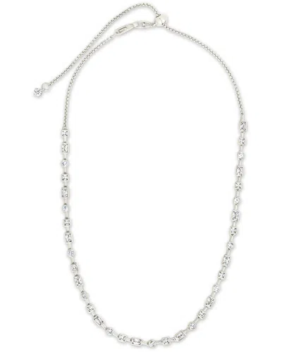 Sterling Forever Cz Camden Adjustable Staggered Tennis Necklace