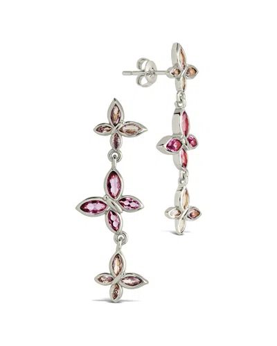 Sterling Forever Cz Caria Butterfly Drop Stud Earrings
