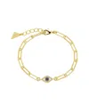 Sterling Forever Carli Cz Evil Eye Bracelet In Gold
