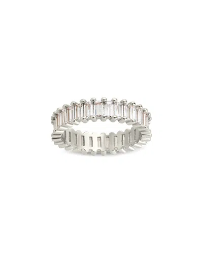 Sterling Forever Cz Caroline Rainbow Eternity Ring In Metallic