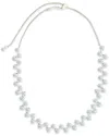 Sterling Forever Cz Carson Adjustable Tennis Necklace In Metallic