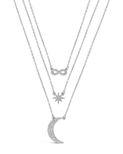 Sterling Forever Cz Celestial Infinity Necklace In Silver