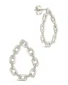 Sterling Forever Cz Chain Link Drop Stud Earrings In Silver