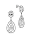 Sterling Forever Cheyenne Cz Drop Stud Earrings