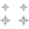 Sterling Forever Cz Cluster 2-pack Stud Earrings In Metallic