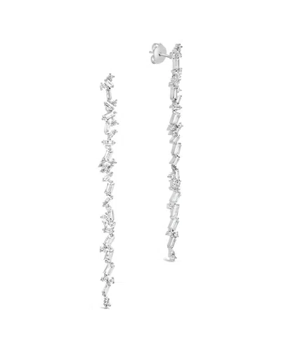 Sterling Forever Connie Cz Drop Stud Earrings In Metallic