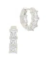 Sterling Forever Cz Cosima Baguette Hoop Earrings In Metallic