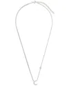 Sterling Forever Cz Crystal Crescent Moon Necklace
