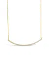 Sterling Forever Cz Curved Bar Necklace In Gold