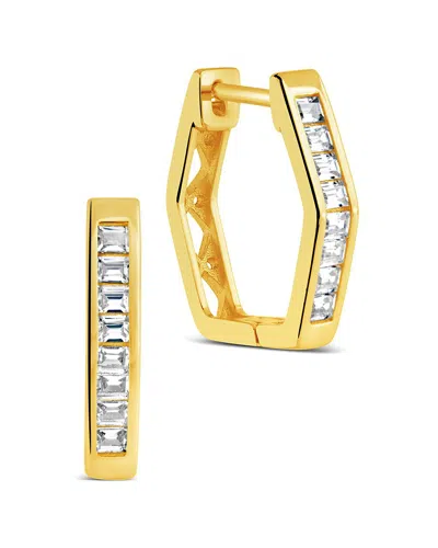 Sterling Forever Cz Dani Geometric Micro Hoop Earrings