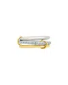 Sterling Forever Edda Cubic Zirconia Statement Linked Stacking Ring In Gold