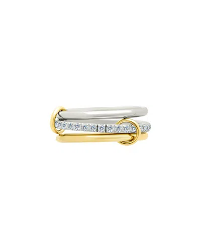 STERLING FOREVER STERLING FOREVER CZ EDDA STATEMENT LINKED STACKING RING SET