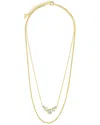 Sterling Forever Cz Eileen Bezel Layered Chain Necklace