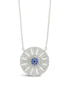 Sterling Forever Cz Evil Eye & Petal Pendant Necklace In Metallic
