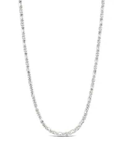 Sterling Forever Cz Georgia Classic Tennis Necklace In Metallic