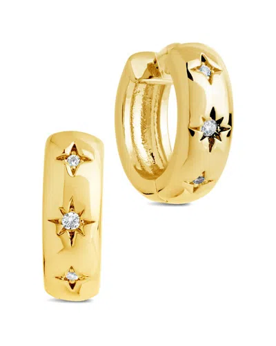 Sterling Forever Cz Harmoni Hoop Earrings In Gold