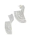 Sterling Forever Hartford Cubic Zirconia Fan Drop Stud Earrings In Metallic