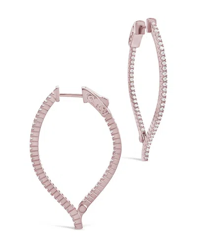 Sterling Forever Cz Inside Out Teardrop Drop Earrings In Multi