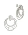 Sterling Forever Jordana Pave Circle Stud Earrings In Rhodium Plated In Metallic